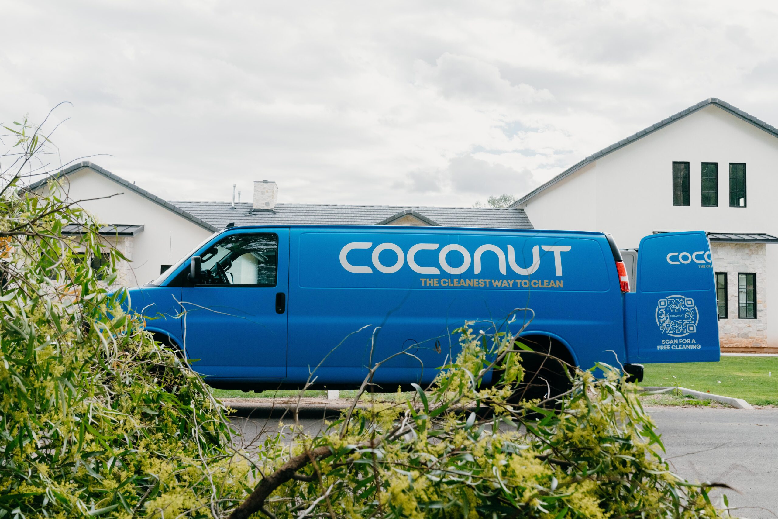 background image full res Blue Coconut Cleaning van.