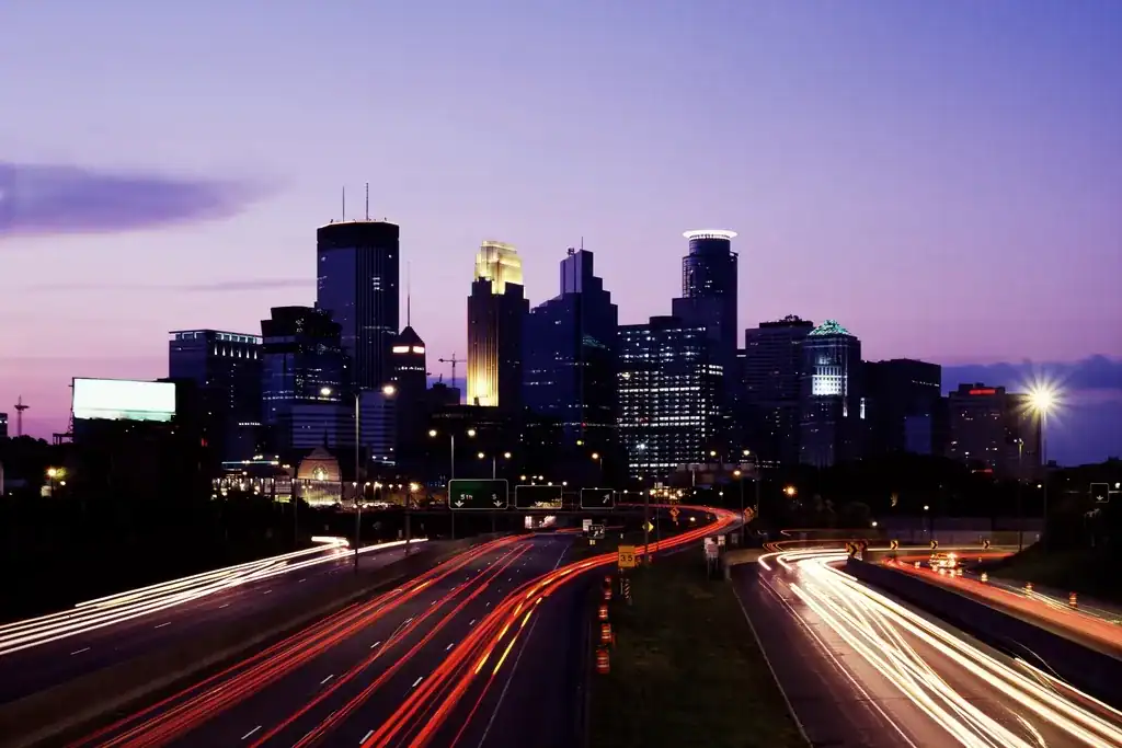 Coconut Cleaning Service Area - Minnesota Minneapolis skyline at dusk in Minnesota